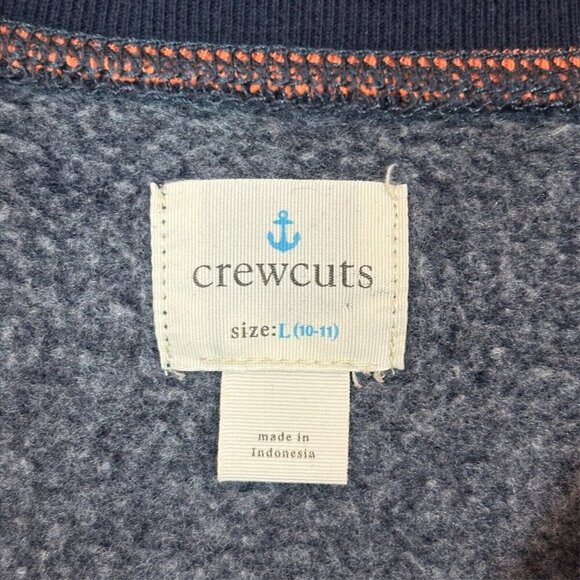 Crewcuts Navy Blue Orange Accent Collar Boys Sweatshirt Size Large 11-12 Classic - Picture 6 of 11